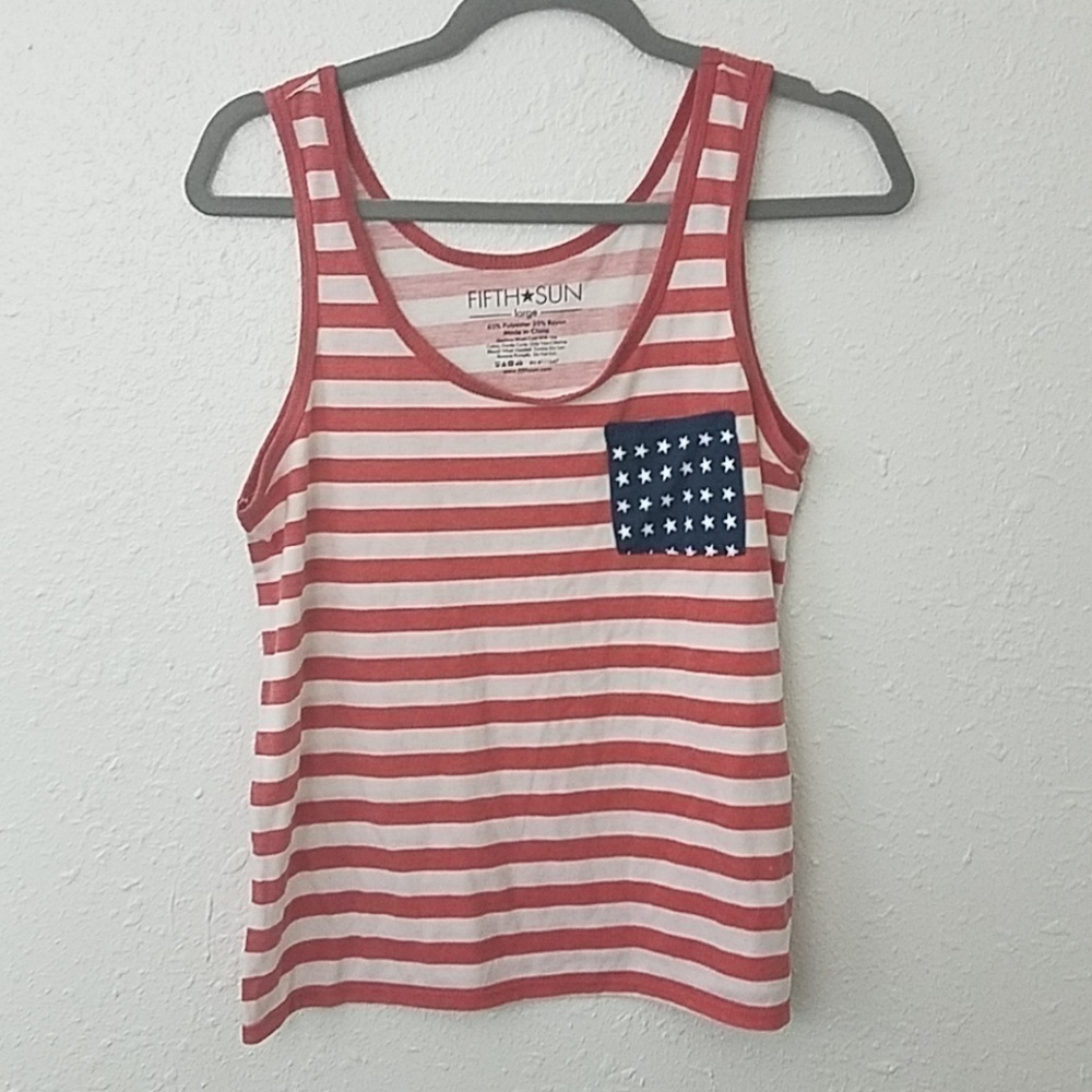 𝅺fifth sun Large patriotic tank top American Flag